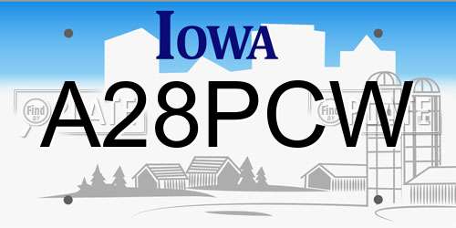 A28PCW Iowa License Plate
