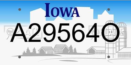 A29564O Iowa License Plate