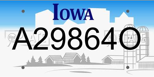 A29864O Iowa License Plate