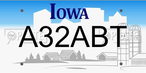A32ABT Iowa License Plate