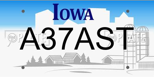 A37AST Iowa License Plate