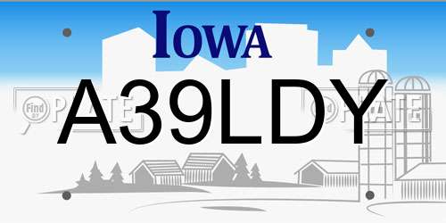 A39LDY Iowa License Plate