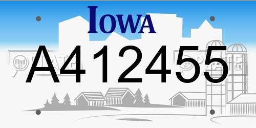 A412455 Iowa License Plate