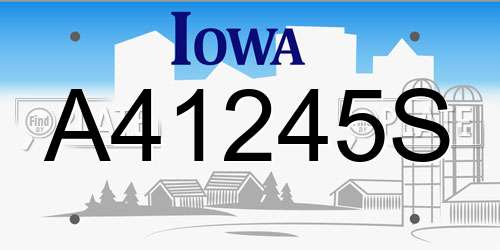A41245S Iowa License Plate