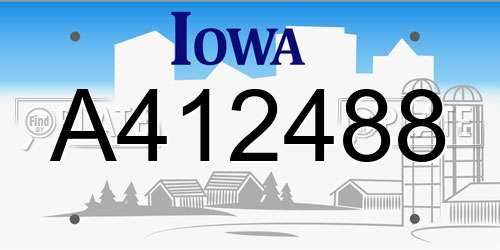 A412488 Iowa License Plate