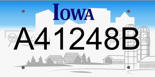 A41248B Iowa License Plate