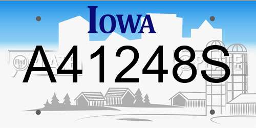 A41248S Iowa License Plate
