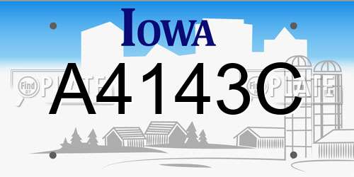 A4143C Iowa License Plate