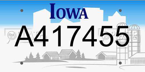A417455 Iowa License Plate