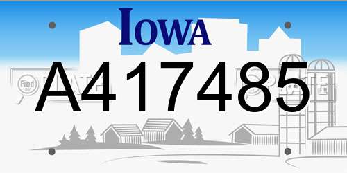 A417485 Iowa License Plate