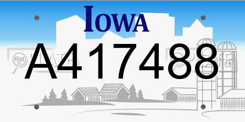 A417488 Iowa License Plate