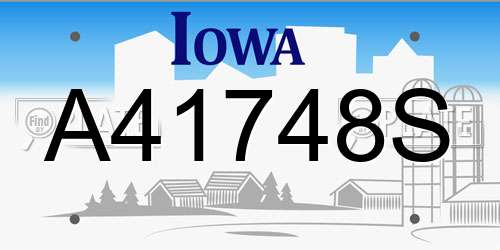A41748S Iowa License Plate
