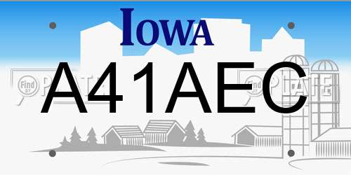 A41AEC Iowa License Plate