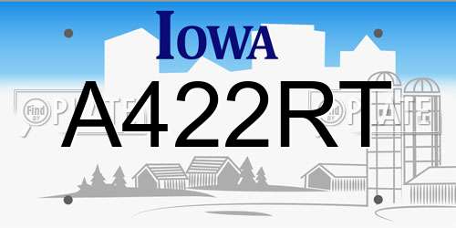 A422RT Iowa License Plate