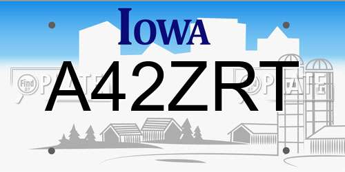 A42ZRT Iowa License Plate