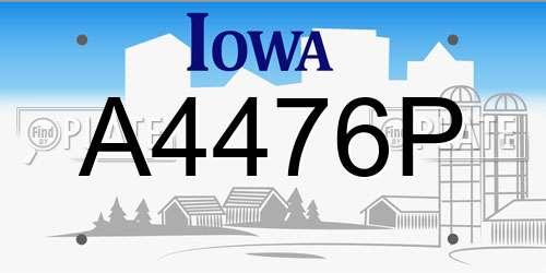 A4476P Iowa License Plate