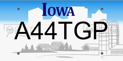 A44TGP Iowa License Plate
