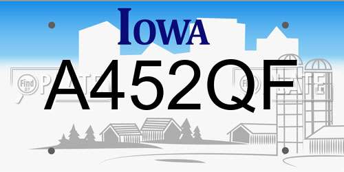 A452QF Iowa License Plate