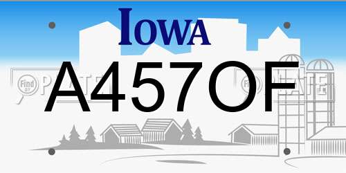 A457OF Iowa License Plate