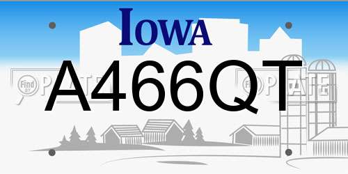 A466QT Iowa License Plate