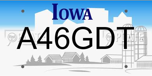 A46GDT Iowa License Plate