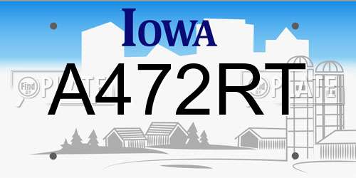 A472RT Iowa License Plate