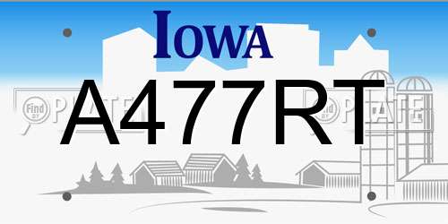 A477RT Iowa License Plate