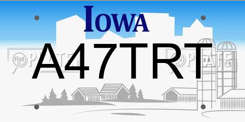 A47TRT Iowa License Plate