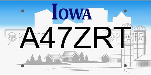 A47ZRT Iowa License Plate