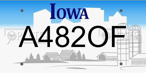 A482OF Iowa License Plate