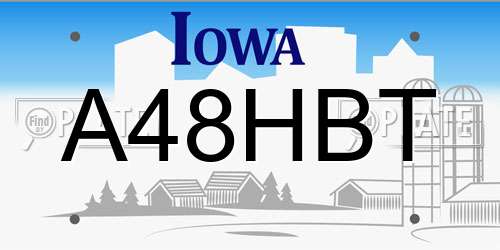 A48HBT Iowa License Plate