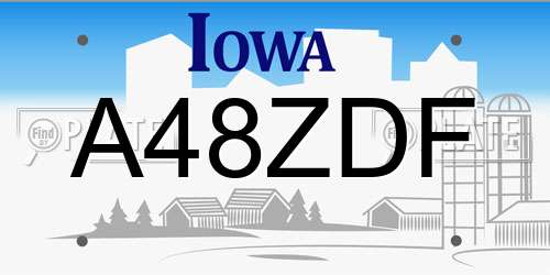 A48ZDF Iowa License Plate
