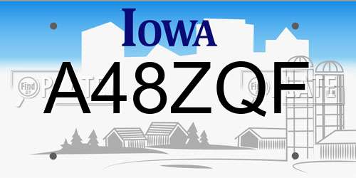 A48ZQF Iowa License Plate