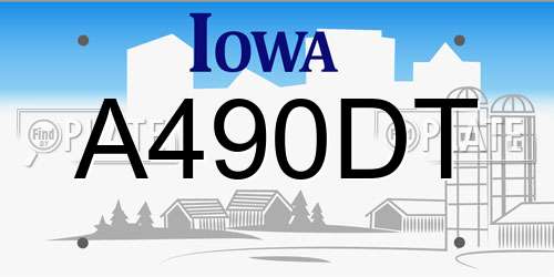 A490DT Iowa License Plate