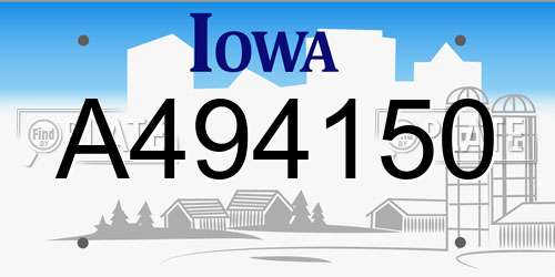 A494150 Iowa License Plate