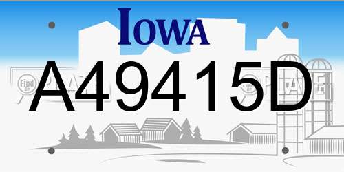 A49415D Iowa License Plate