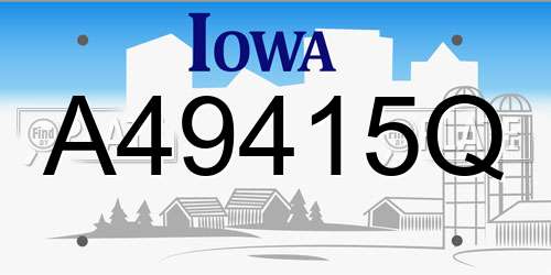 A49415Q Iowa License Plate