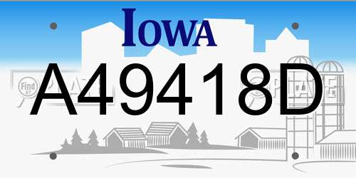 A49418D Iowa License Plate