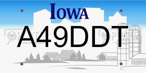 A49DDT Iowa License Plate