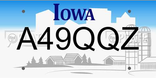 A49QQZ Iowa License Plate