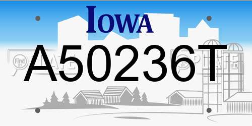 A50236T Iowa License Plate