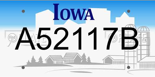 A52117B Iowa License Plate
