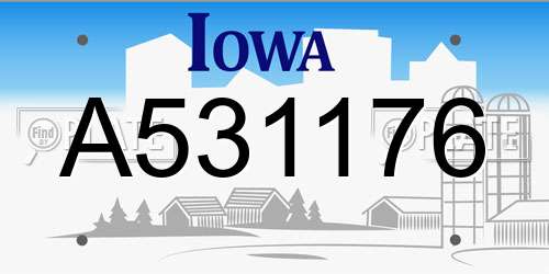 A531176 Iowa License Plate