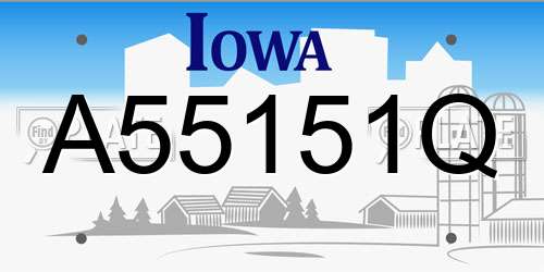 A55151Q Iowa License Plate