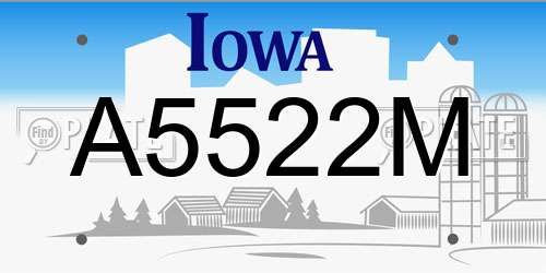 A5522M Iowa License Plate