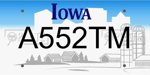 A552TM Iowa License Plate