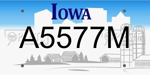A5577M Iowa License Plate