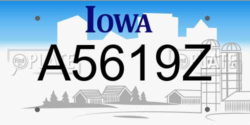 A5619Z Iowa License Plate