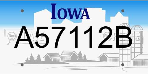 A57112B Iowa License Plate