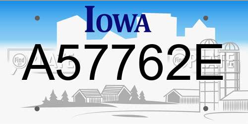 A57762E Iowa License Plate